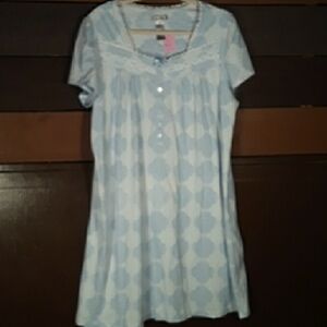 NWOT Jasmine Rose Large Feminine Blue White Lace Girly Nightgown